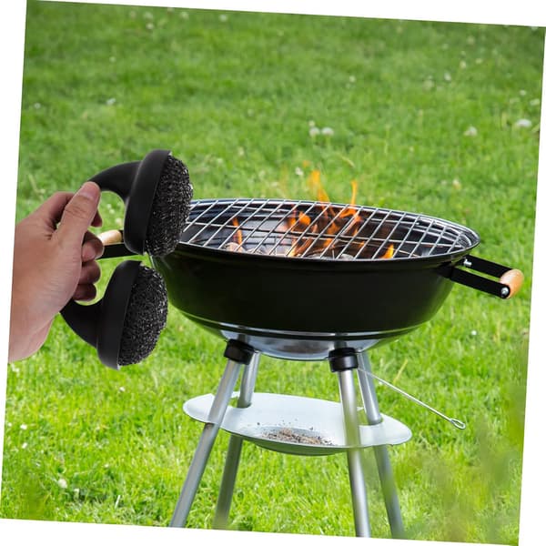 2 kpl Grillauspesien puhdistus ulkopallopuhdistaja kolmoiskaasu BBQ-astia