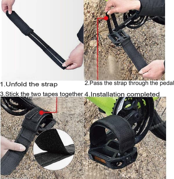 2 stk. Cykelpedalstropper, Universelle Cykelpedalclips, Fast Gear Cykelpedalstropper, Cykeltilbehør