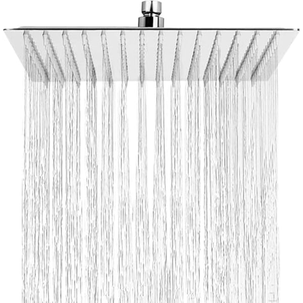 ##/Kvadratisk Dusjhode med Kalkbeskyttelse  Vannbesparende Regn Dusjhode med Rustfritt Stål Dyser 12 tommer/30cm Polert Krom Finish (Speil)##/