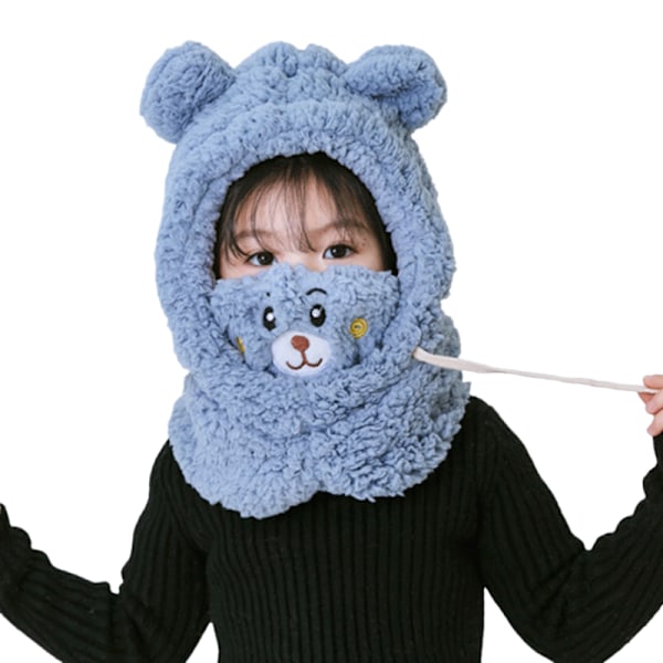 ##/Björnhuva plysch öron skydd halsduk, 2-8 år gammal##/
