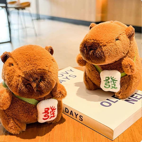Capybara Plys Nøglering Legetøj Udstoppede Dyr Vedhæng Dyre Charm Nøgleorganisator Børn Voksne Rygsæktilbehør E