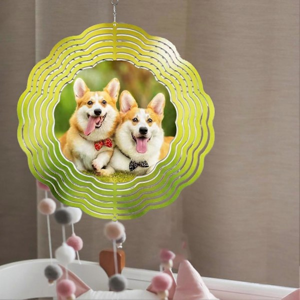 Sublimation Vindspinder DIY Varmeoverførsel Aluminium 3D Vindklokke Indendørs Udendørs Have Gårdhave Veranda Metal Hængepynt Flower