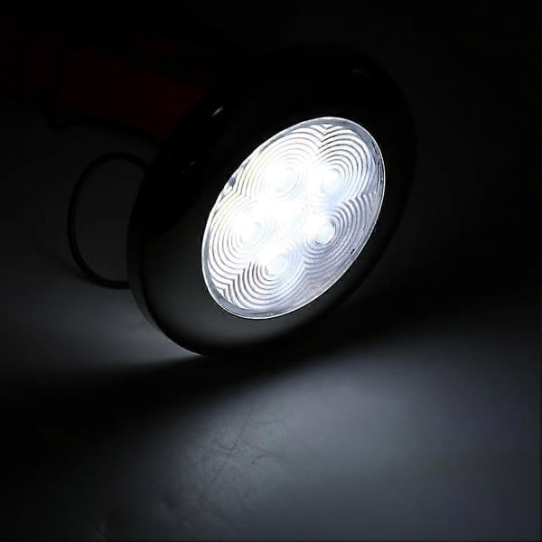 For Marine Båt Yacht 6 LED Lys Kuppellys Lampe 12V DC Rustfritt Stål Hvit