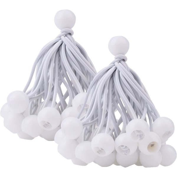 50 st Elastic Bollspännare (Vit), Presenningspännare för Pa