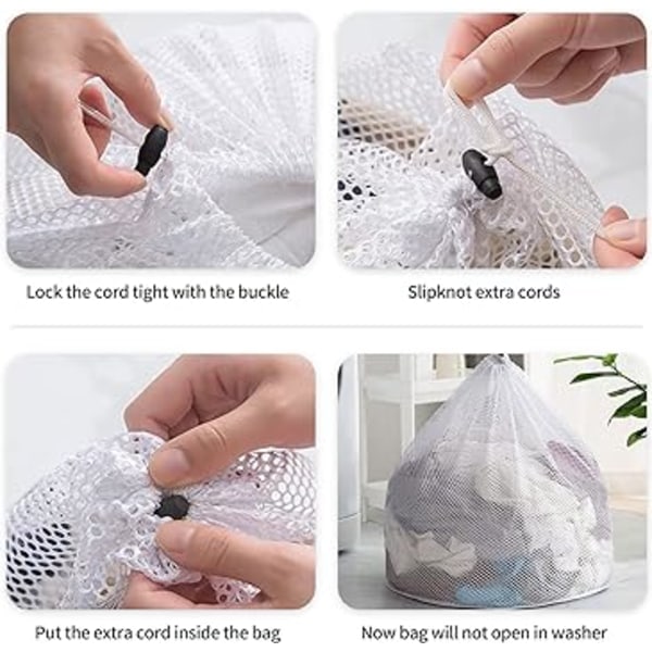 (2-pack 50*70, 60*80) Nätpåse för tvätt - Maskintvättbar dragsko