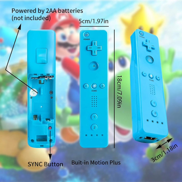 2 Höger Wii-kontroller Fjärrkontroll Spel Wii-kontroll med