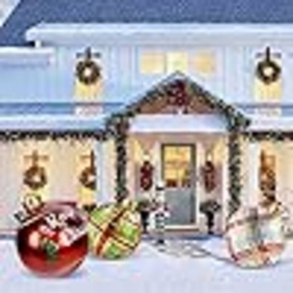 ##/Julepynt, Jule PVC oppustelige dekorative kugler (rød, grå og grøn)##/