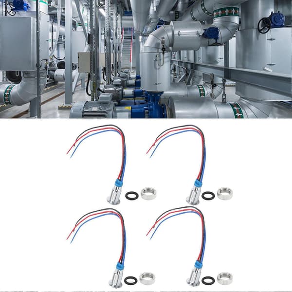 4 sæt Fortrådede Runde LED'er 2-farvet Vandtætte Metallys Fælles Katode 8mm 36V (Rød og Blå)