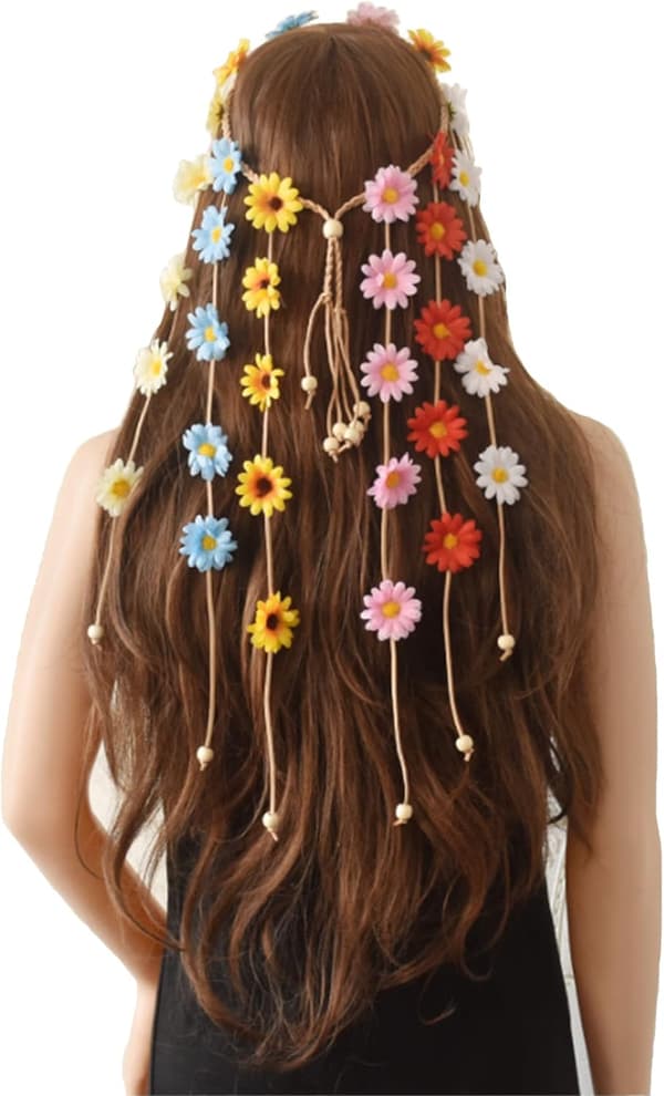 Daisy Crown Hårtilbehør Boho Hodebånd Foreldre-Barn Fest Ha