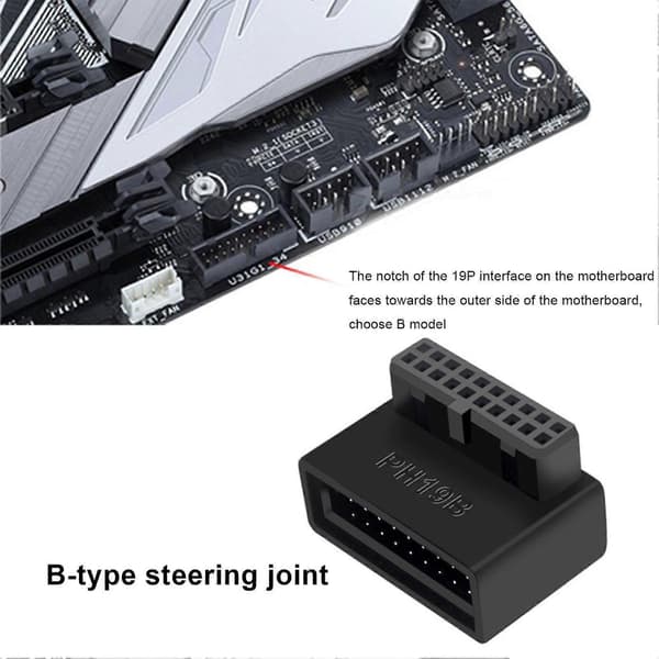 USB 3.0 20/19 Pin Han til Hun Indad til Udad 90-Graders Vinkel Udvidelses Konverter Adapter til Bundkort Computer Hovedkort Adapter til PC Com B