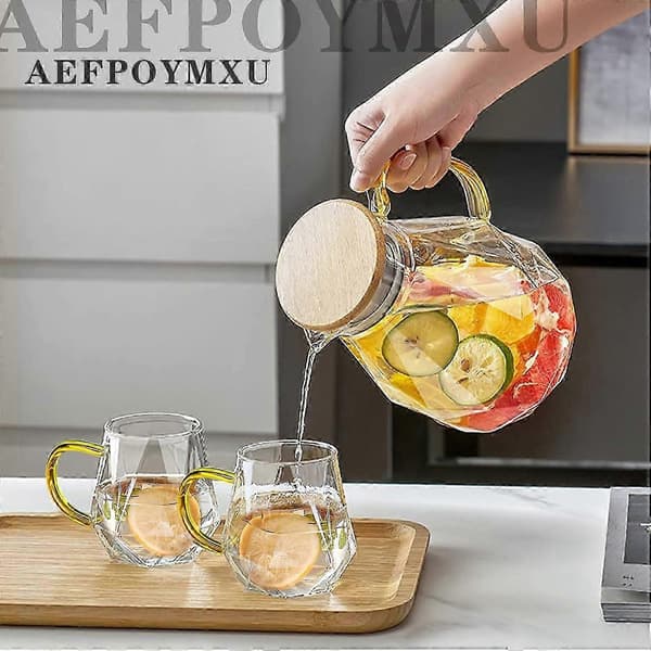 Lämmönkestävät lasiset espressokupit, 2 kpl:n setti kahvalla