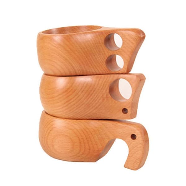 Bärbar Trä Kuksa Kåsa för Kaffe Te Mjölk Frukost Drickmugg 1