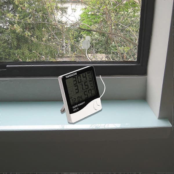 Digital Hygrometer Termometer, Inomhus Utomhus Temperatur Luftfuktighetsmätare, Hemmakontor Temperatur
