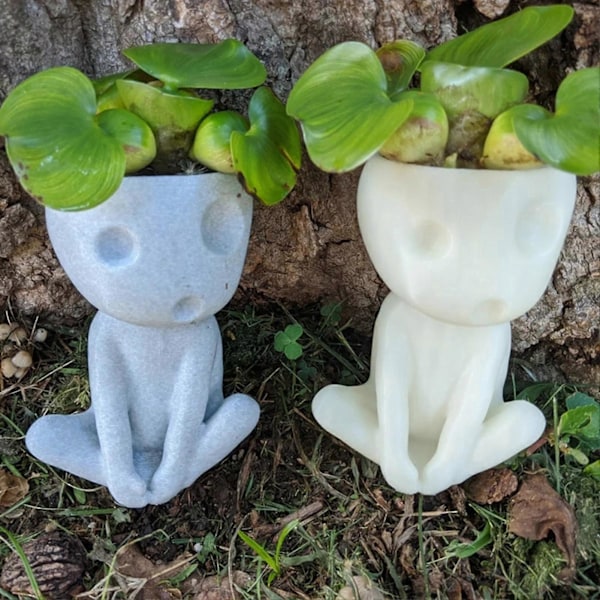 Blomkruka Kreativ Form Vattentät Harts Fluorescerande Blomkruka Porträtt Skulptur Dekoration Heminredning C