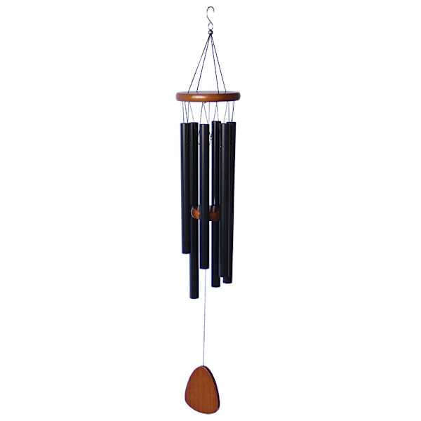 Sort Vindklokke Metalrør 71 cm