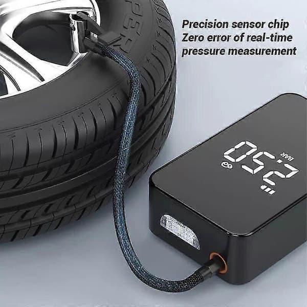12V 140PSI 6000mAh Trådløs Mini Bil Dæk Elektrisk Bærbar Luftpumpe Digital Dækinflator Tryk