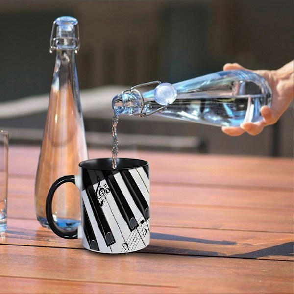 Musikalsk Kaffekopp Keramisk Nyhet Musikk Note Kopp Stor 350ml Kapasitet Gitar Piano Fiolin Design Varm Drikke Kopp Musikalsk Gave til Musikkelsker Hjem D C