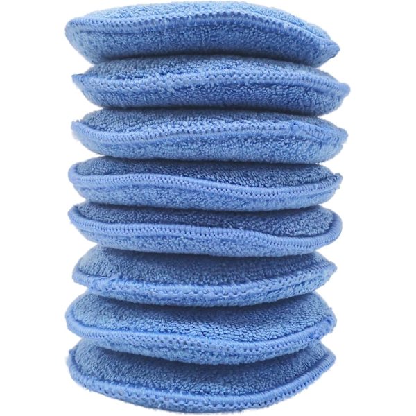 8 voksapplikations puder - i mikrofiber - blå - 12 cm