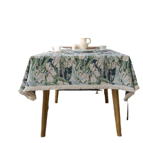 ##/Mørkegrønn blomsterduk, bohemisk stil, 140*200cm##/