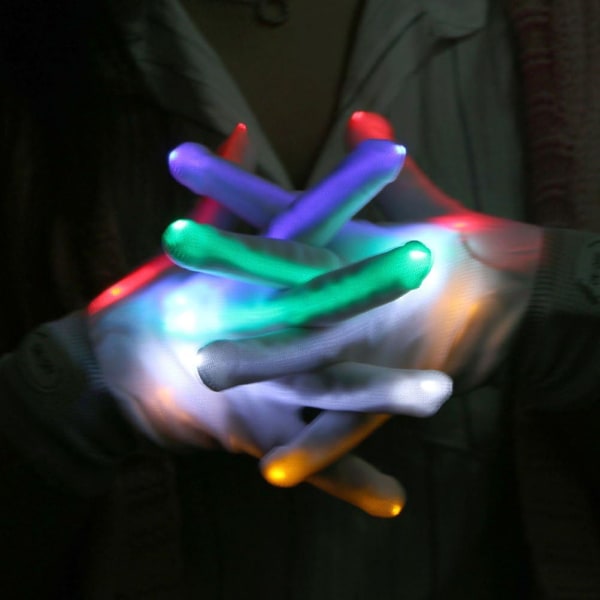 LED-handsker Lysende/Farverige, LED-blinkende belysning/Flerfarve f