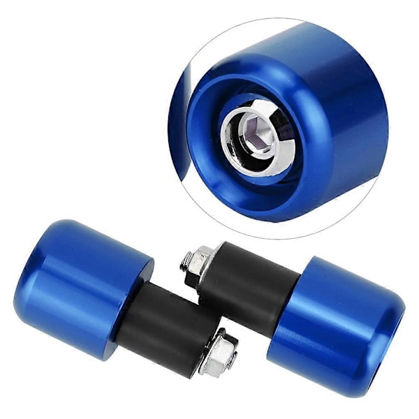 2 stk. Motorcykel Modifikation Tilbehør Styr Ende Prop til 22 mm Diameter Styr (Blå)
