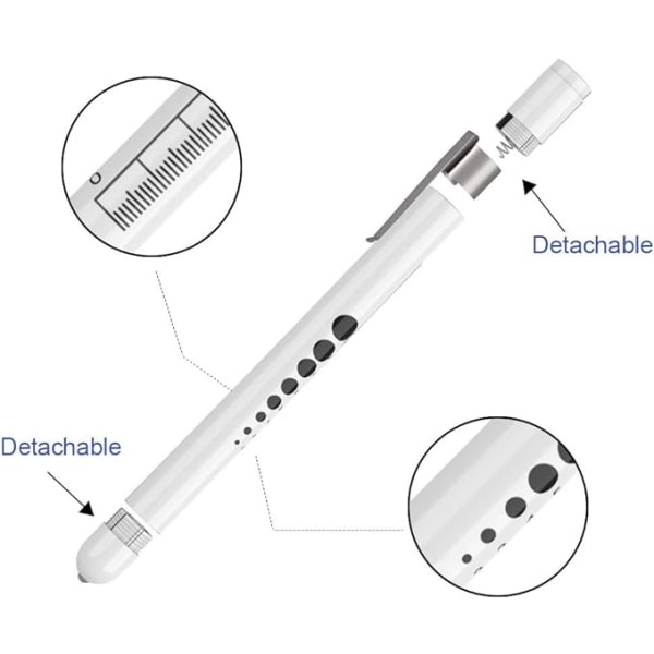 2 stycken ficklampa för medicinsk diagnostisk penna (roséguld+vit),