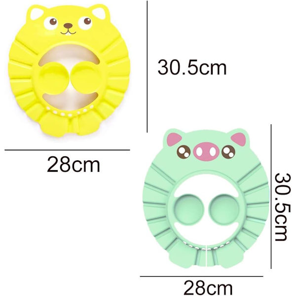 Baby Badehætte (Grøn Gul), Baby Badehat, Justerbar Visir