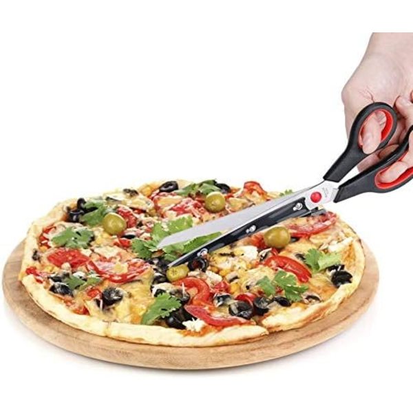 28 cm pizzaskærer i rustfrit stål, køkkensaks med
