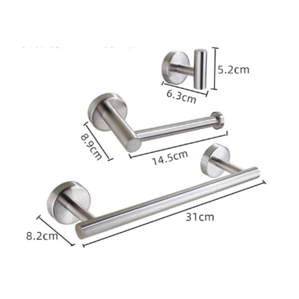 Badeværelses Håndklædeholder/Toiletpapirholder/Krog, Rustfrit Stål
