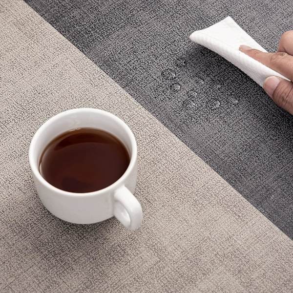 Underlägg, Tvättsbara Dubbelsidiga Tvåfärgade Läderunderlägg, Lätt