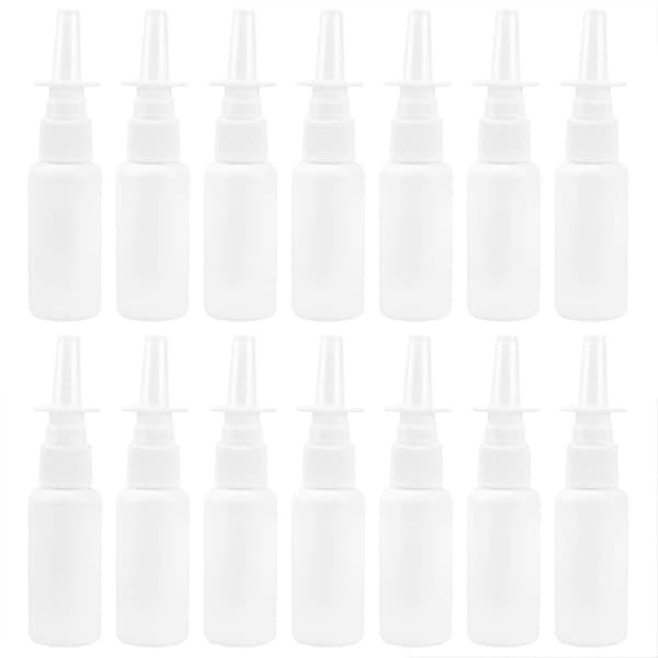20-pack 30 ml vita tomma återfyllningsbara nässprayflaskor dimma näsa nässpruta flaska dimsprutor atomizers sminkvattenbehållare