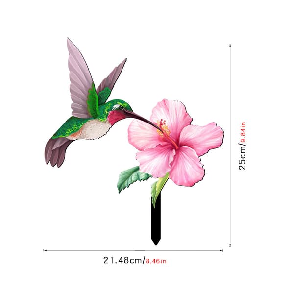 Tredimensionel akryl kolibri blomst til terrassegulv