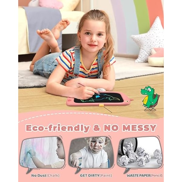 Barnplatta (Rosa), Leksaker för 3-åringar, LCD-ritplatta, Ki