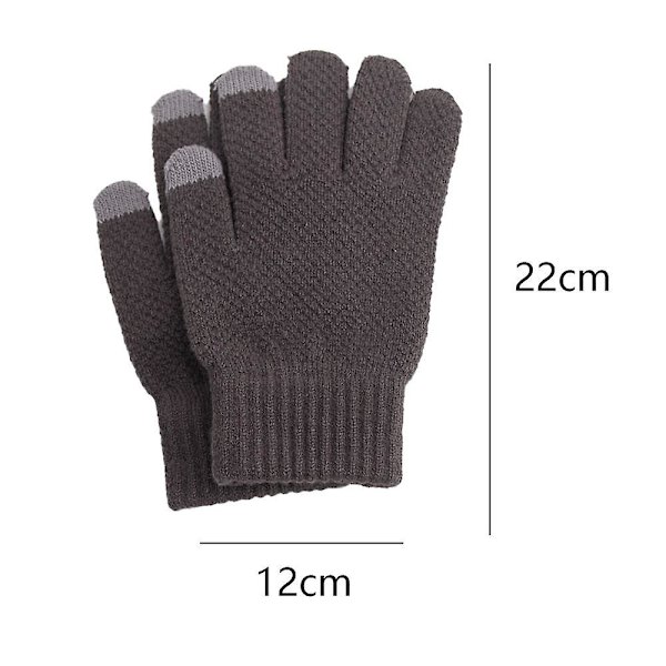 Vinter Touch Screen-Vantar Varma Ullfodrade Stickade Vantar Elast