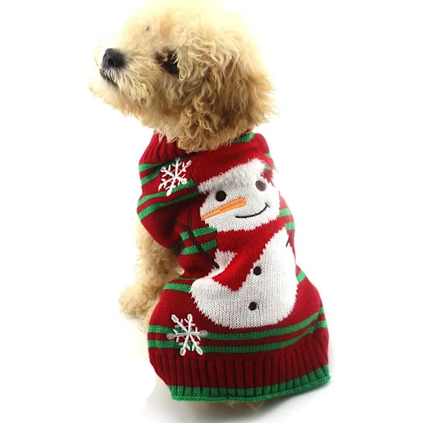 Julehundesweater, julesnemand, XL, Vinter sweater til kæledyr