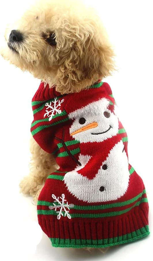 ##/Jultröja för hund, snögubbe, M, vintertröja för husdjur##/