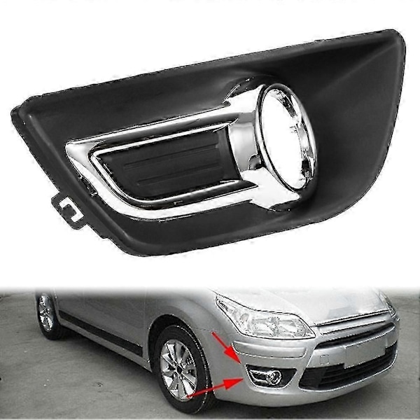 1 par til Citroen C4 2008-2011 Krom Front Kofanger Tågelygte Dækning Front Tågelygte Ramme