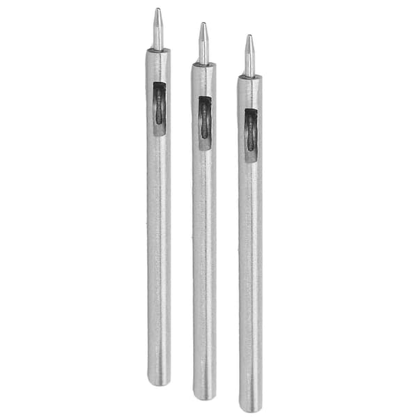 3 stk Rund Hull Puncher Legert Stål DIY Lær Håndverk Kutter Punseverktøy Hul Boring 0,8 mm
