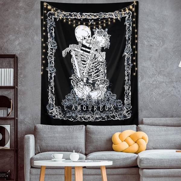 Halloween-skalle-vävnad Kyssande älskare vävnad väggbonad