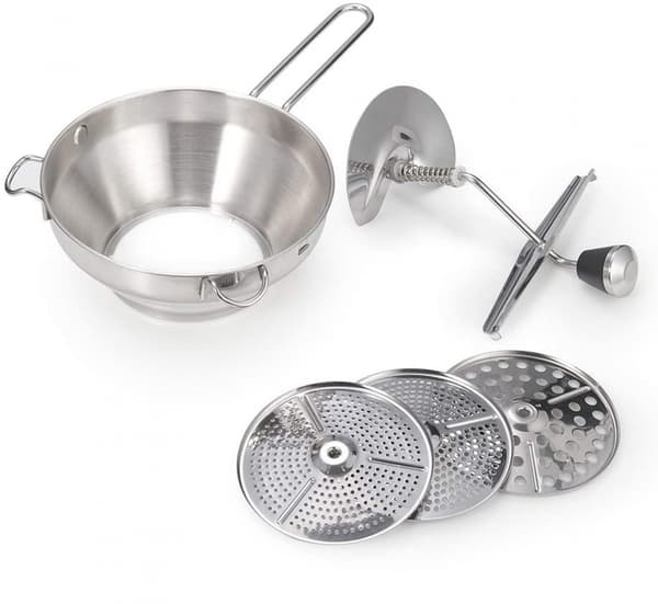 ##/Rustfrit stål si med 3 indsatser si mølle##/