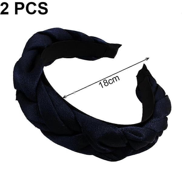 Hårband för kvinnor Sammet Flätade Hårband Mode Hårband Kors Hårtillbehör navy blue