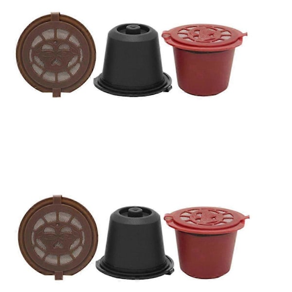 6 stk. Gjenfyllbar Gjenbrukbar Espressokapsel For Kaffemaskin Gjenbrukbar Kapsel Refill Tom Kapsel