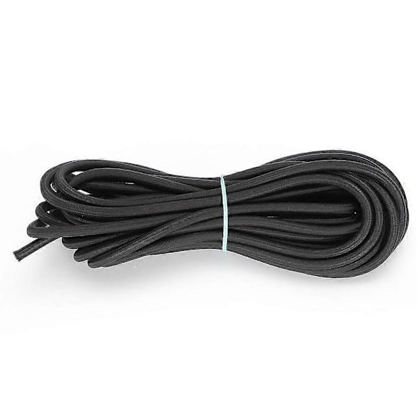 7mm 10m / 32.8ft Rund Elastisk Klädrep med Stark Elasticitet för Kläder DIY Svart