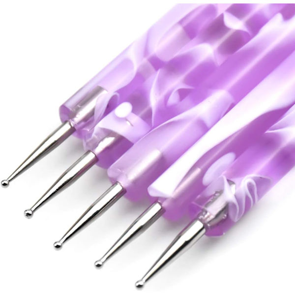 5-pack nagelkonstpenna - Lila, nagelkonsttillbehörssats, nagelkonst