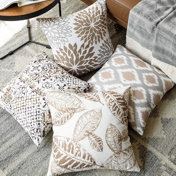 ##/Stykke Dekorativ Putetrekk, Blå og Svart, 45x45cm, Kaffe##/