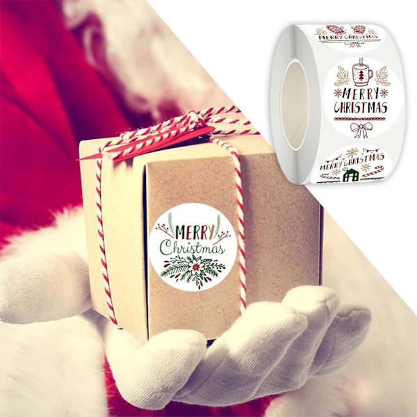 &Glædelig Jul Stickers Festgave Etiketter Håndværk Gaveæske Til Dekoration Stylea&