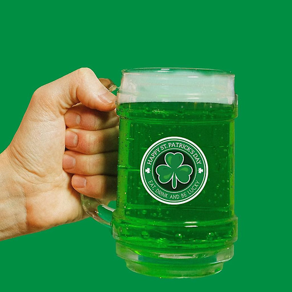 500kpl/rulla Itsekiintopintaisia apilan muotoisia tarroja Pyhän Patrickin päivään - Shamrock-tarrat