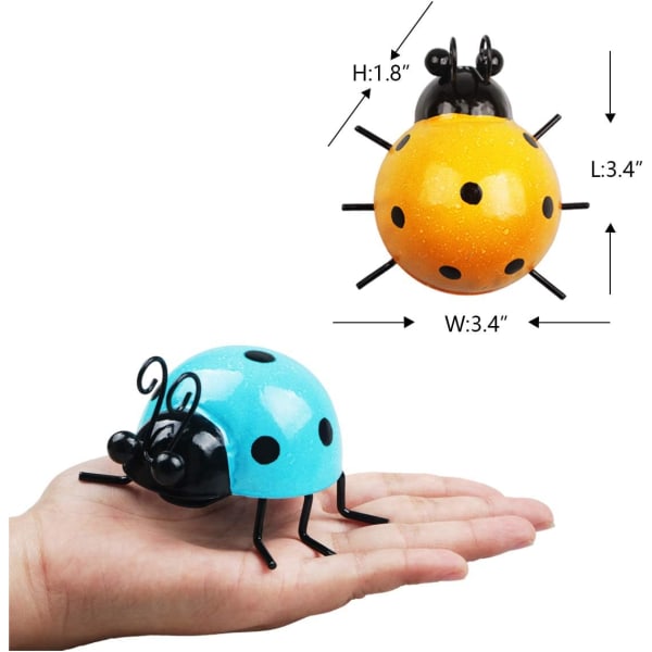 4 pcs Metal Ladybug decoration Metal Ladybug Wall Decoration Met