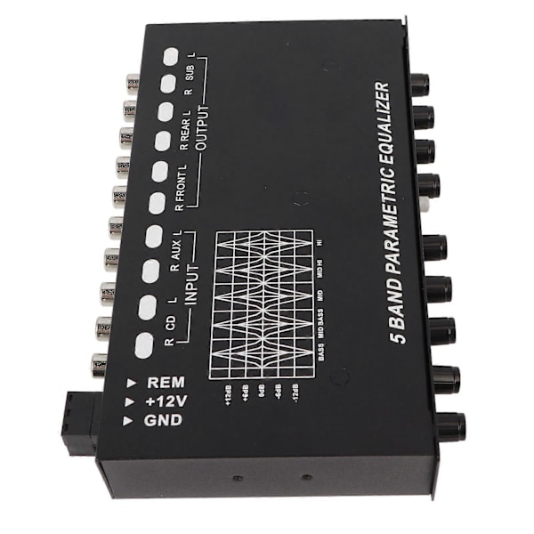 Bil Audio Equalizer Justerbar 5 Bånds Præcis Tuning EQ Tuning Crossover Forstærker Grafisk Equalizer