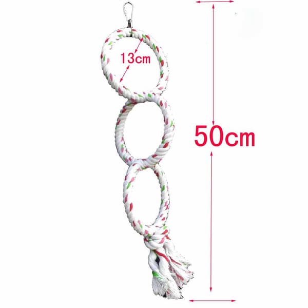 Parrot Swing Ring for Fugler Budgie Papegøye Bomulls Tau Perche Tygge
